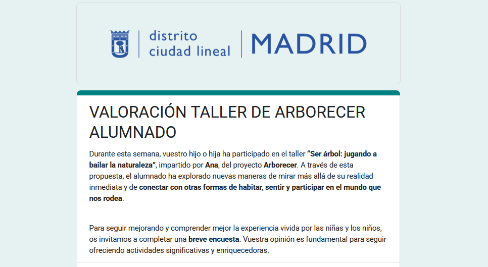 Taller "Ser árbol" de Proyecto Arborecer